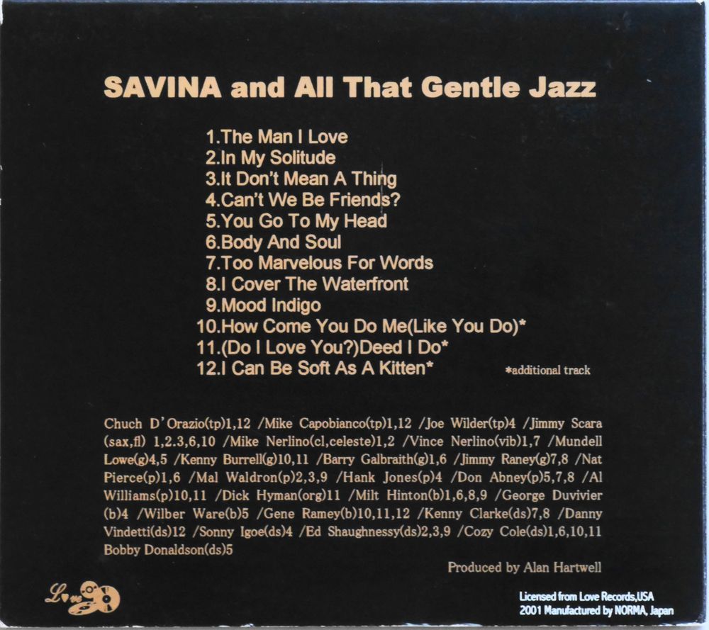 ★☆ サヴィーナ SAVINA / Savina and All That Gentle Jazz +3 ☆★の画像2