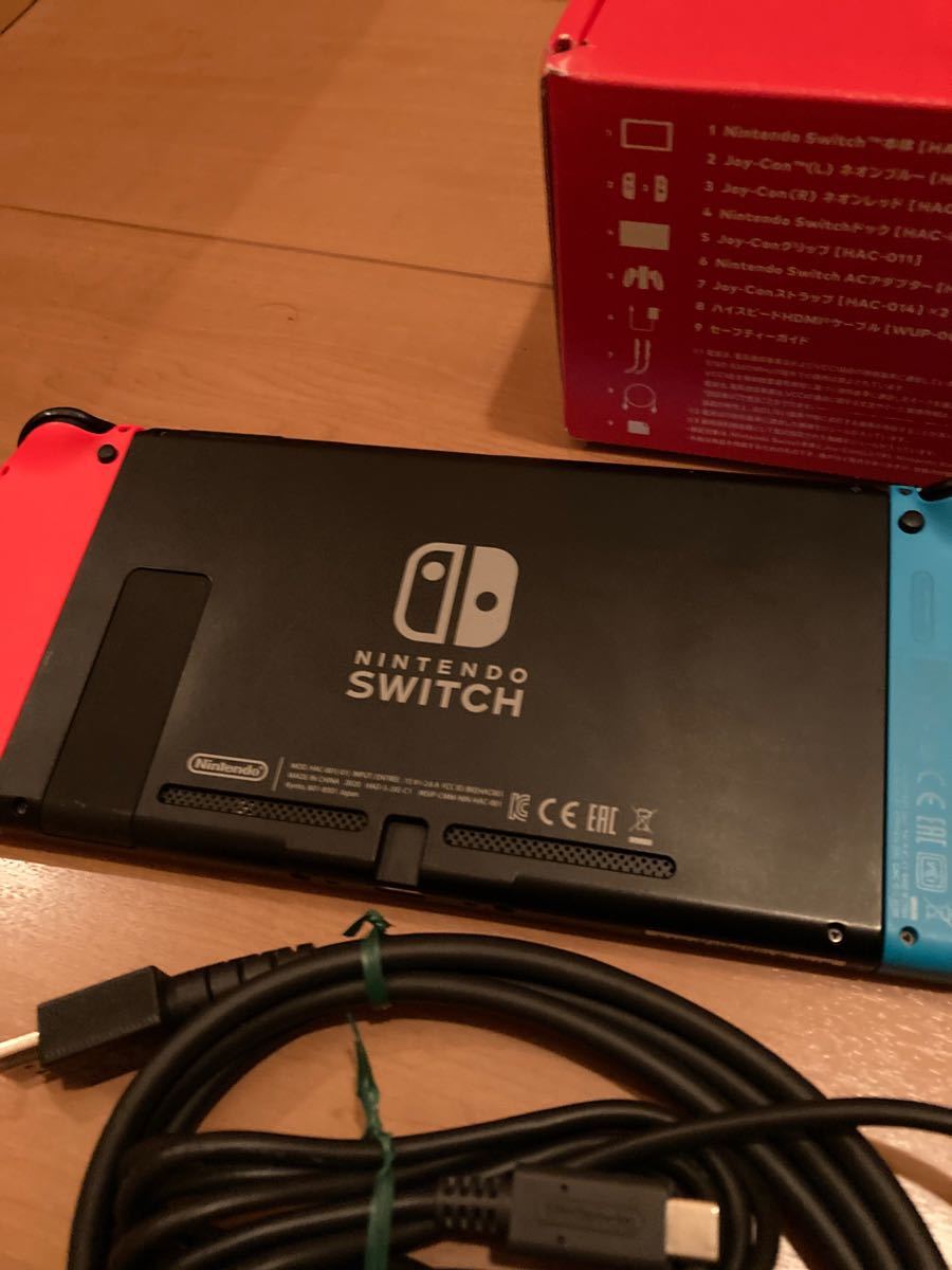 Nintendo Switch JOY-CON(L) ネオンブルー/(R) ネオンレッド 本体セット中古品 動作確認済