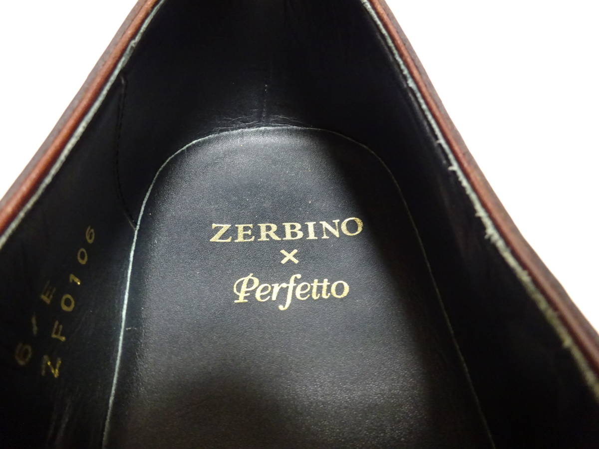 ZERBINO×Perfetto ゼルビーノ×ペルフェット　キャップトゥダブルモンクストラップシューズ　ビジネスシューズ　6E　24cm位_画像3