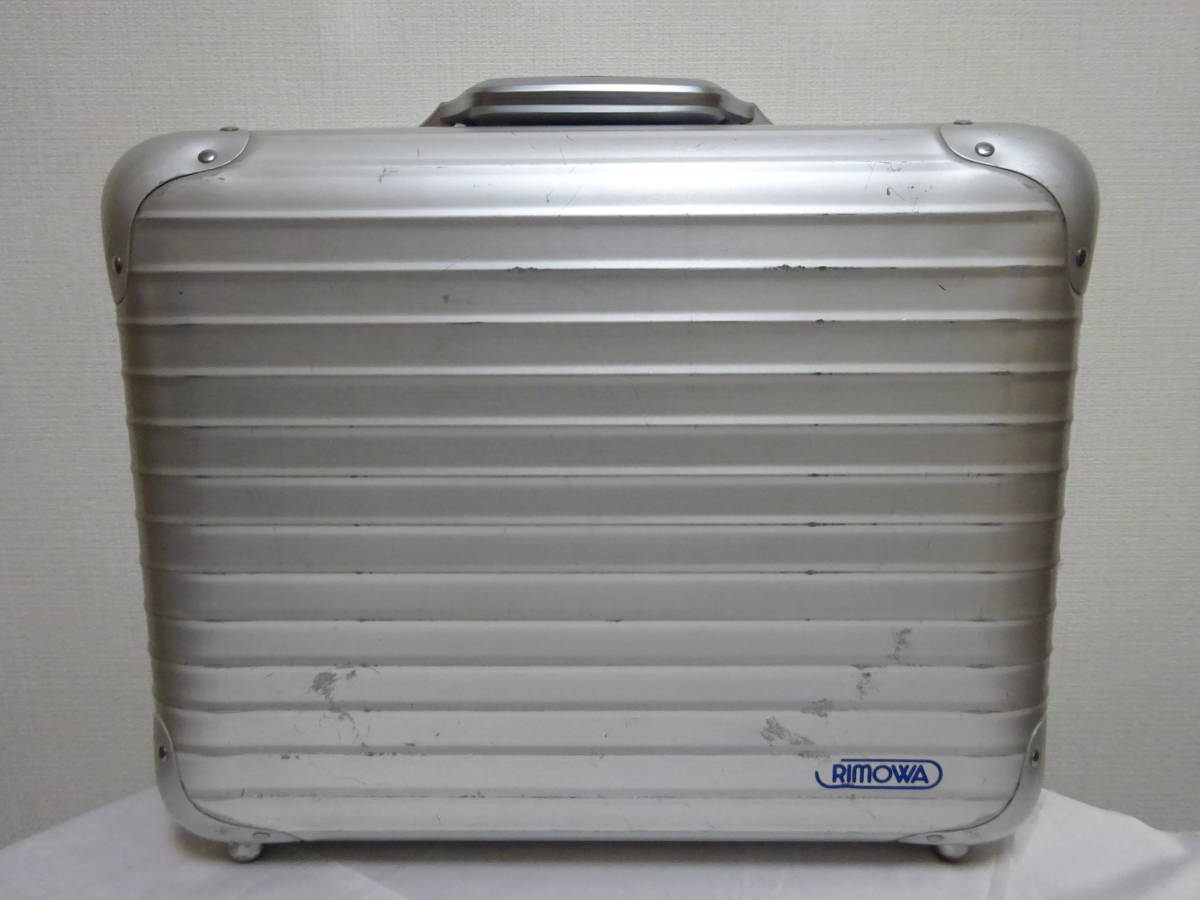 RIMOWA cologne Rimowa aluminium attache case suitcase W.GERMANY made west Germany made silver × navy key attaching 