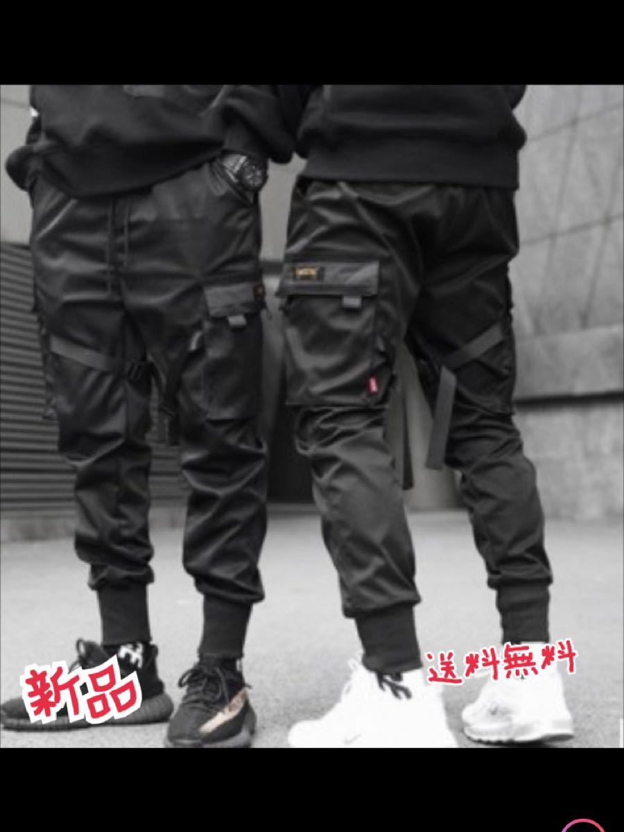 カーゴパンツ 韓国ファッション ジョガーパンツ 黒 L