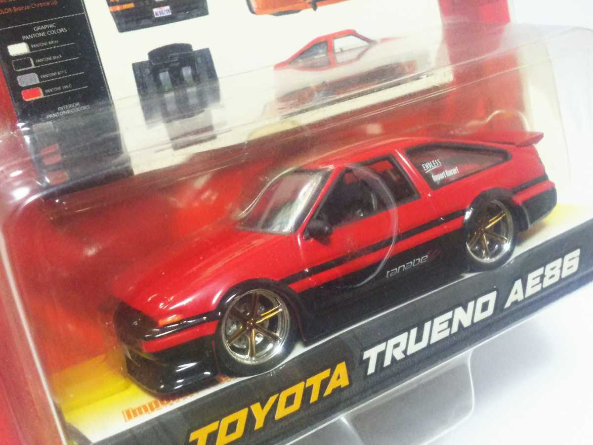 Jada Toys Toyota Sprinter Trueno AE86 1/64jada toys TOYOTA SPRINTER TRUENO in Poe tracer IMPORT RACER red red 