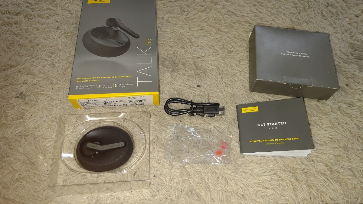 Jabra TALK 55 ヘッドセット 片耳 bluetooth ポータブル充電ケース付 2台同時接続 【国内正規品】