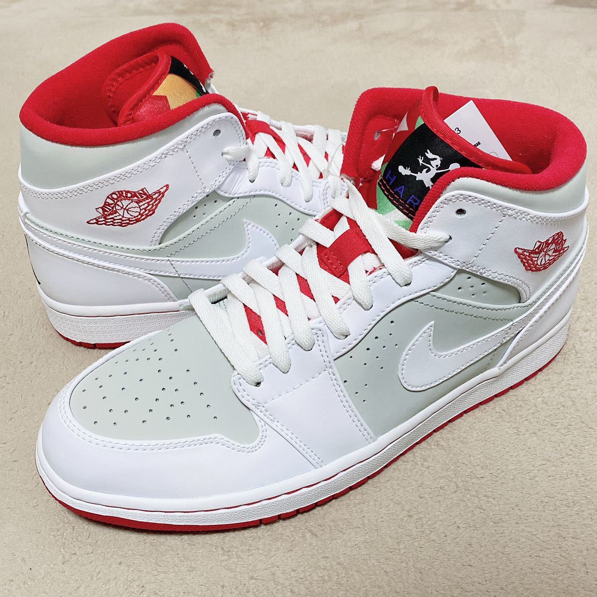 【新品未使用】28.5cm US10.5 NIKE AIR JORDN 1 Mid WB Hare Bugs Bunny White Red Light Silver 719551-123 バックスバニー_画像1