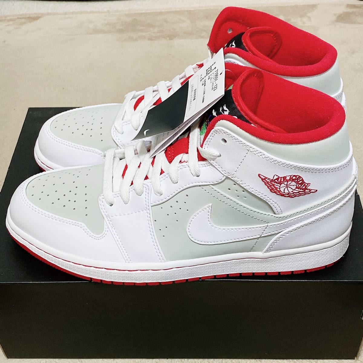 【新品未使用】28.5cm US10.5 NIKE AIR JORDN 1 Mid WB Hare Bugs Bunny White Red Light Silver 719551-123 バックスバニー_画像7