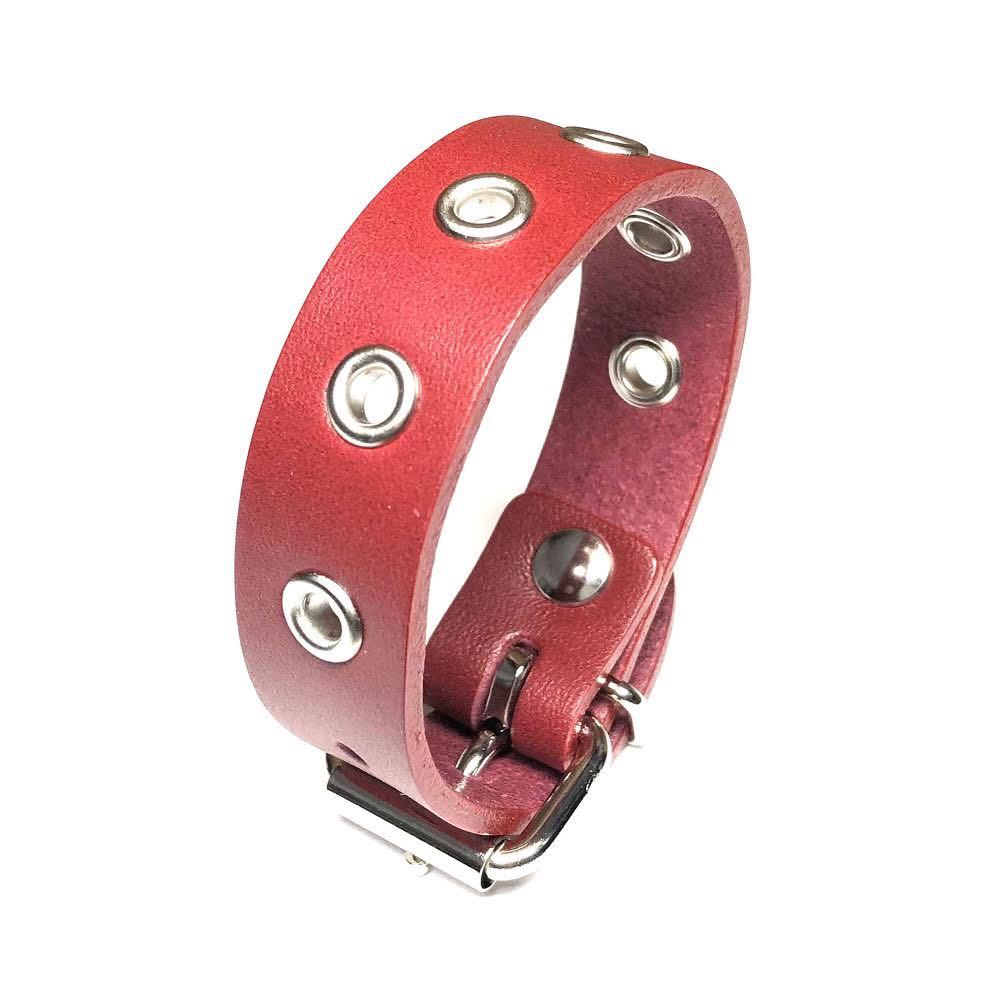  new goods leather studs bracele red book leather silver eyelet rivet arm wheel wristband punk series lock series visual series V series Goss gothic #2079N
