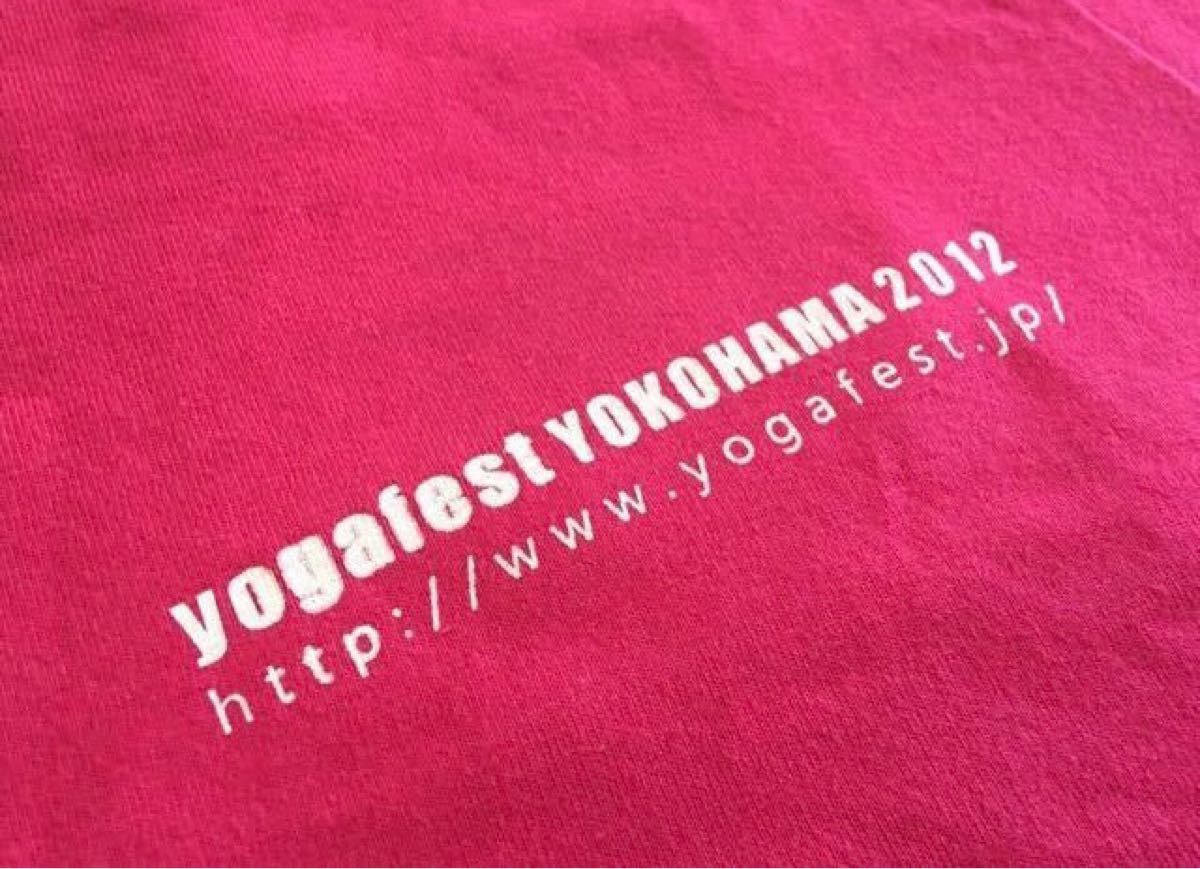 ヨガフェスタ　yoga fest tシャツ　sサイズ　ヨガウェア　コットン綿　ピンク