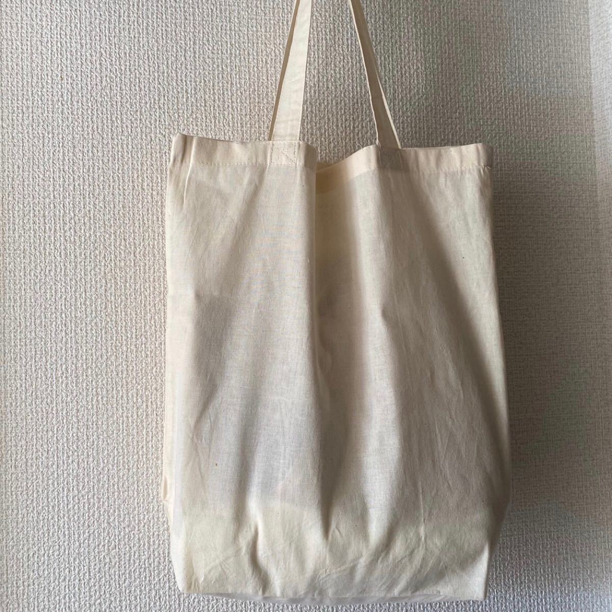 オリジナル刺繍　ナチュラルコットン　トートバッグ　買い物バッグ　エコバッグ