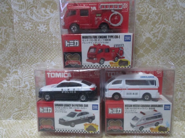ヤフオク! - トミカ バレンタイン オリジナルVer3種 パトカー 消防...