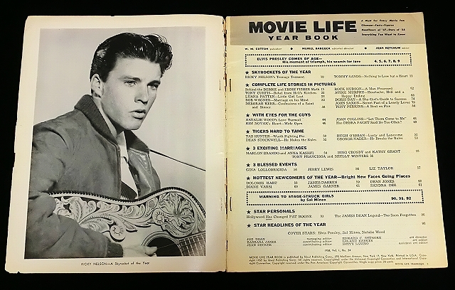 MOVIE LIFE 1957 貴重 レア米国 映画 TV 雑誌 洋書 50s 50年代 ビンテージ Elvis エルヴィス エルビス リッキーネルソン トニーカーチス_画像2