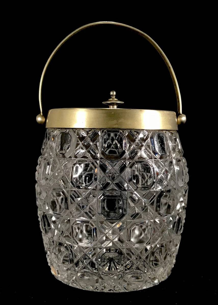 Baccarat オールドバカラ/※19世紀 ディアマン1.2kg 大型ビスケットジャー