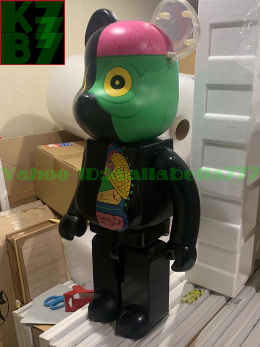 【玩具模型】Medicom Be@rbrick KAWS OriginalFake COMPANION 1000% ブラック人体解剖模型メディコムベアブリック★高さ70ｃｍ、正規品 F93_画像1