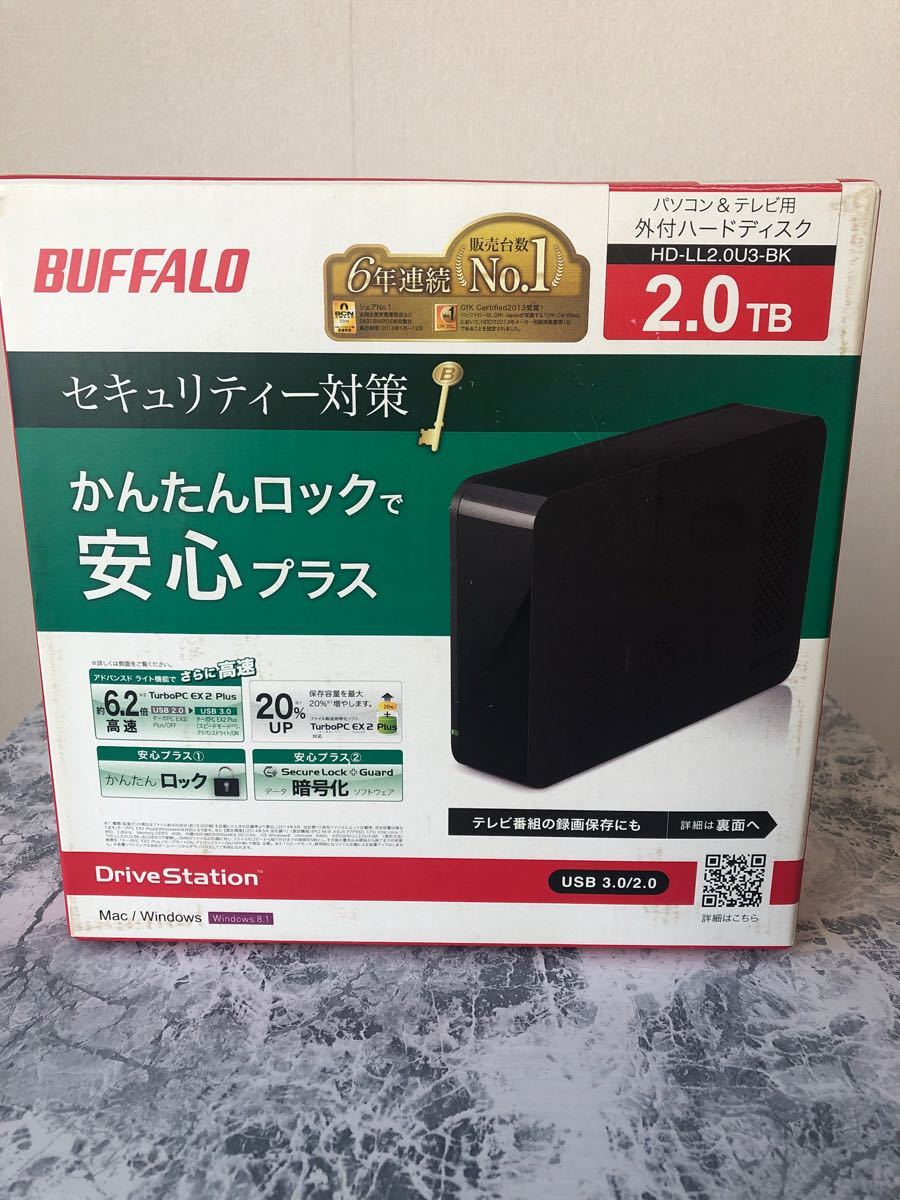 BUFFALO HD-LL2.0U3-BK 外付けHDD 2TB