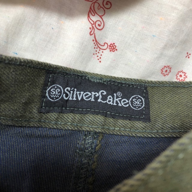 USA古着 80s USA製 デザインカラーデニムパンツ 深緑 11/12 Wrangler SilverLake ヴィンテージ ユニセックス  ワイドテーパード ●22