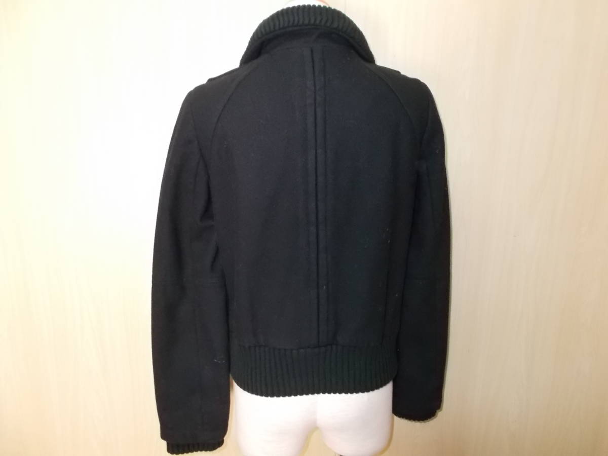 69◆ZARA BASIC ブルゾン ジャケット◆ザラベーシック EUR/USA:Sサイズ 黒色 ウール混素材 ジップアップ 総裏 衿袖裾リブ アウター 3A_画像5