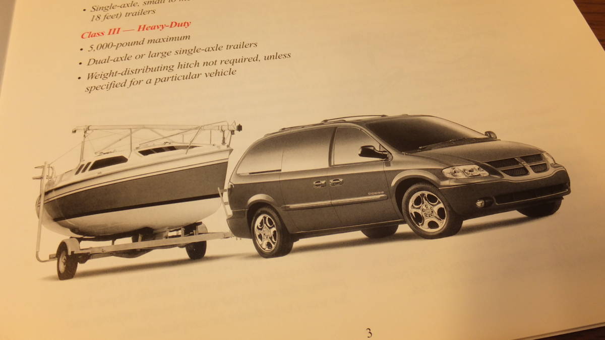 [DODGE]2001 Dodge trailer hitch traction guide America book@ country catalog TOWING trailer Application 