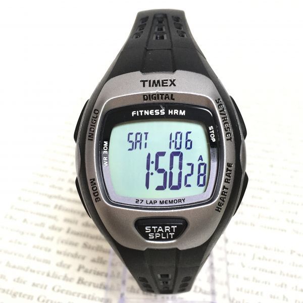 美品★TIMEX デジタル 多機能 腕時計★ タイメックス アラーム クロノ タイマー ブラック 稼動品 F3152_画像1