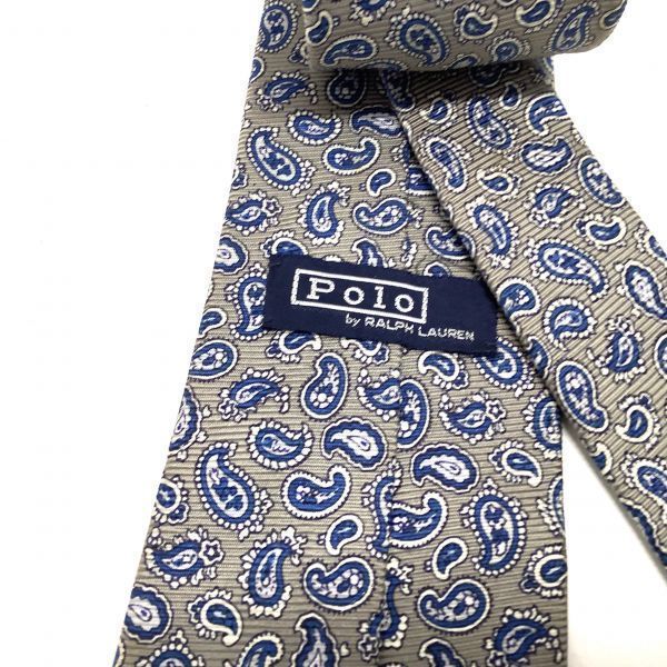 POLO Ralph Lauren Polo Ralph Lauren peiz Lee pattern total pattern necktie silk silk 100 khaki navy 