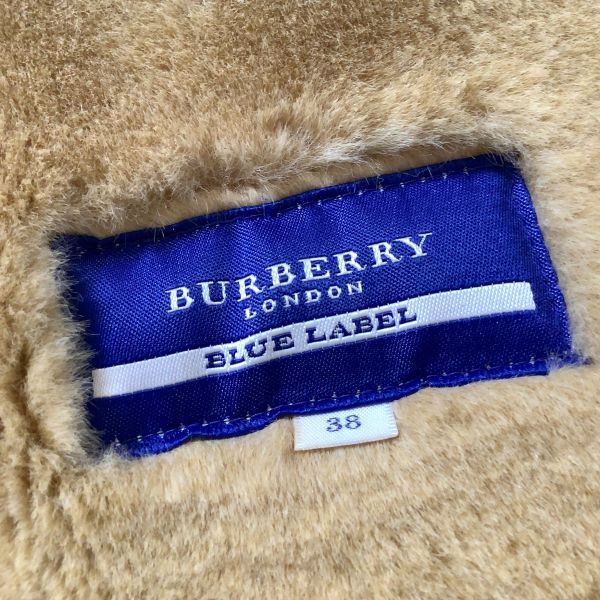 人気 Burberry Blue label バーバリーブルーレーベル ムートンジャケット レディース 38サイズ キャメル ブラウン 合皮_画像9