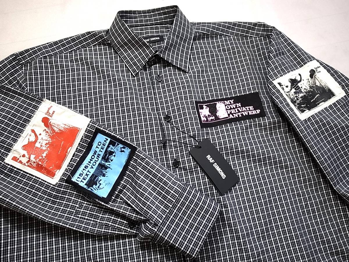 誠実 RAF SIMONSラフシモンズ Oversized shirt with patches size46