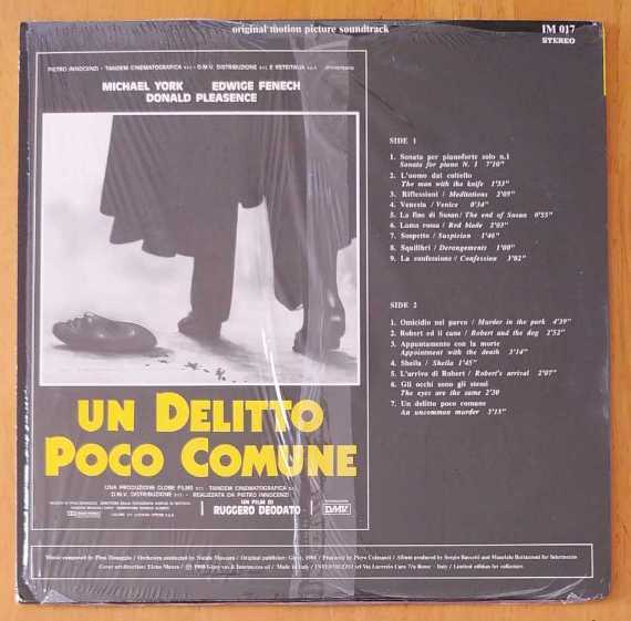 O.S.T.-UN DELITTO POCO COMUNE LP PINO DONAGGIO PHANTOM OF DEATH ад баланс Pinot * Donna geo Donna jorujero*teo dirt 