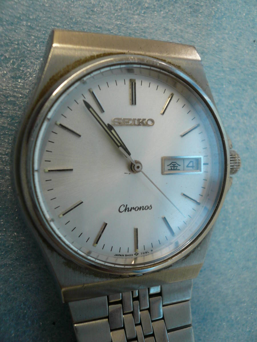 □レトロ腕時計＜３６＞セイコー クロノス 5H23-7D20　SEIKO Chronos　日本製　３針　カレンダー付_画像1