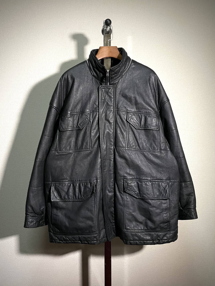 Yahoo!オークション - 90s WILSONS LEATHER 中綿 レザー ジャ...