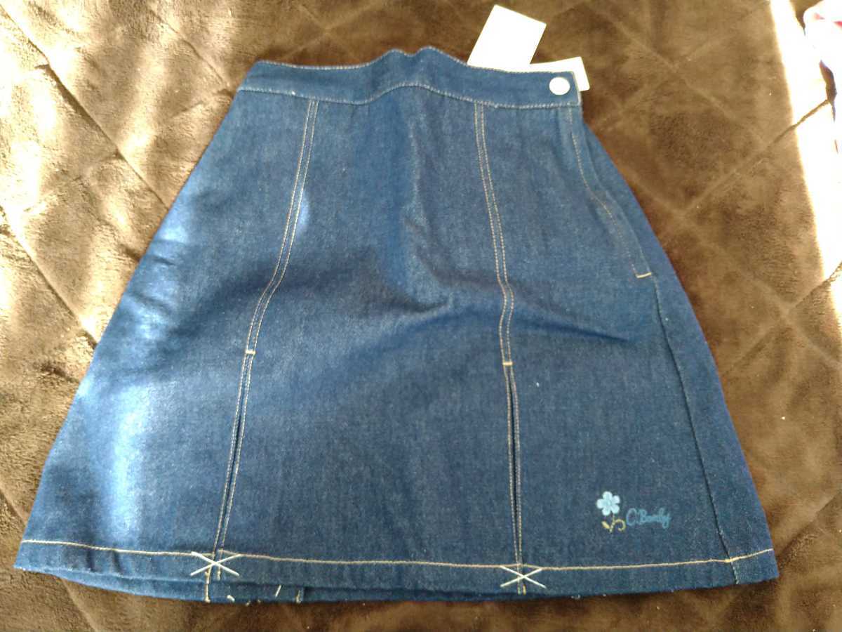  бесплатная доставка Crown Bambi Kids юбка для девочки CROWN BANBY Denim юбка размер 130 новый товар не использовался товар 