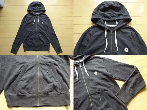 【VOLCOM】フルジップ スウェットパーカー ダークグレー SIZE:S/P (ボルコム)_画像4