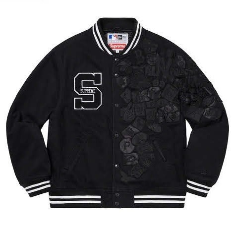 20SS Supreme New Era MLB Varsity Jacket Black シュプリーム
