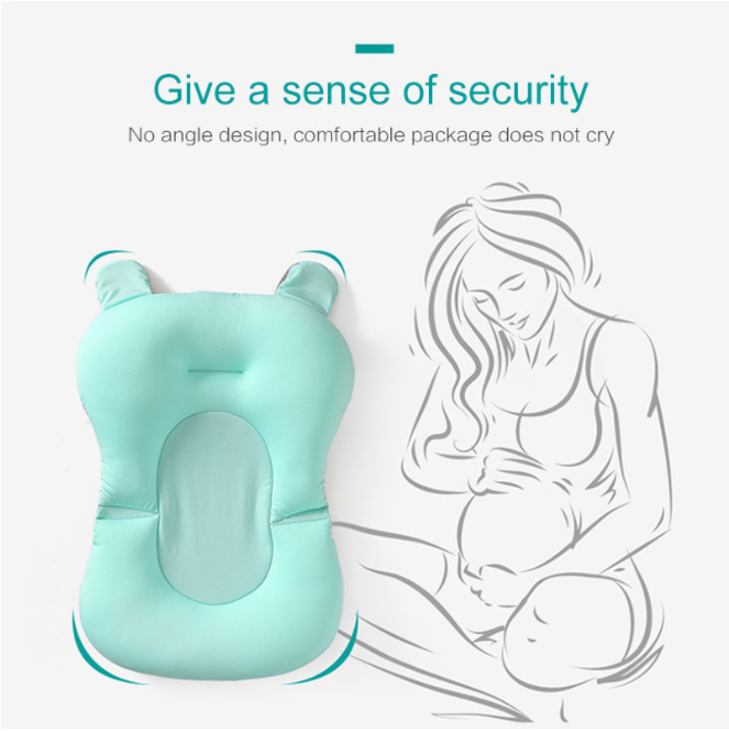  baby shower. bath bathtub pad nonslip bathtub seat support mat newborn baby safety guarantee bar s support cushion folding soft pillow 