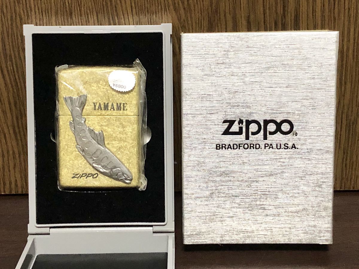 未使用品 1997年 ZIPPO ジッポ ジッポー ライター ヤマメ YAMAME メタル 立体 魚 フィッシングル FISHING MADE IN USA アメリカ製_画像1