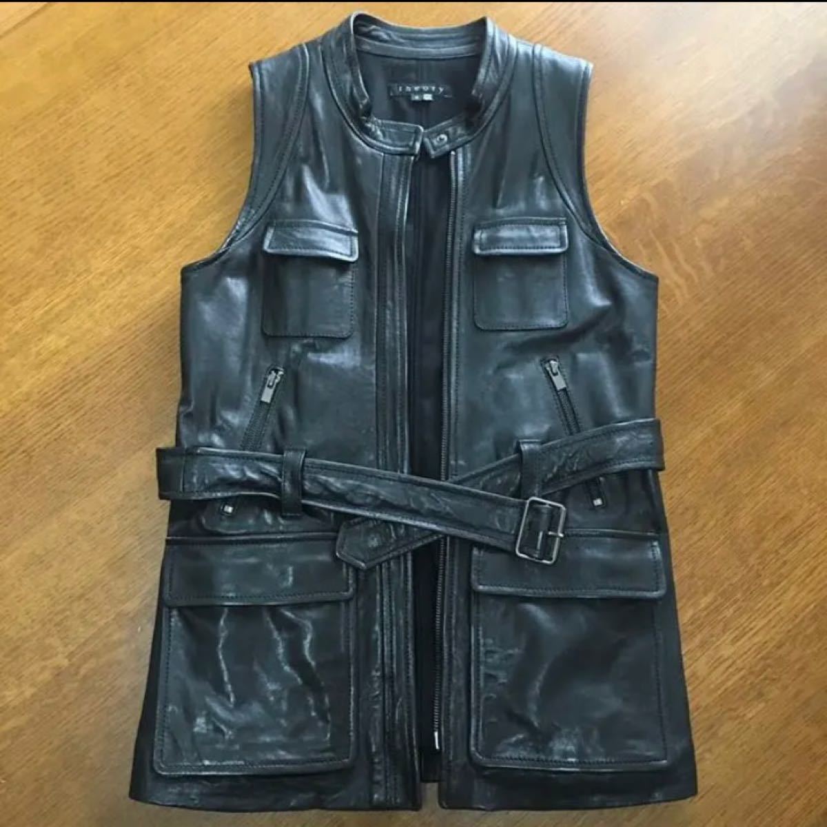 ほぼ新品 セオリー レザーベスト サイズ0-