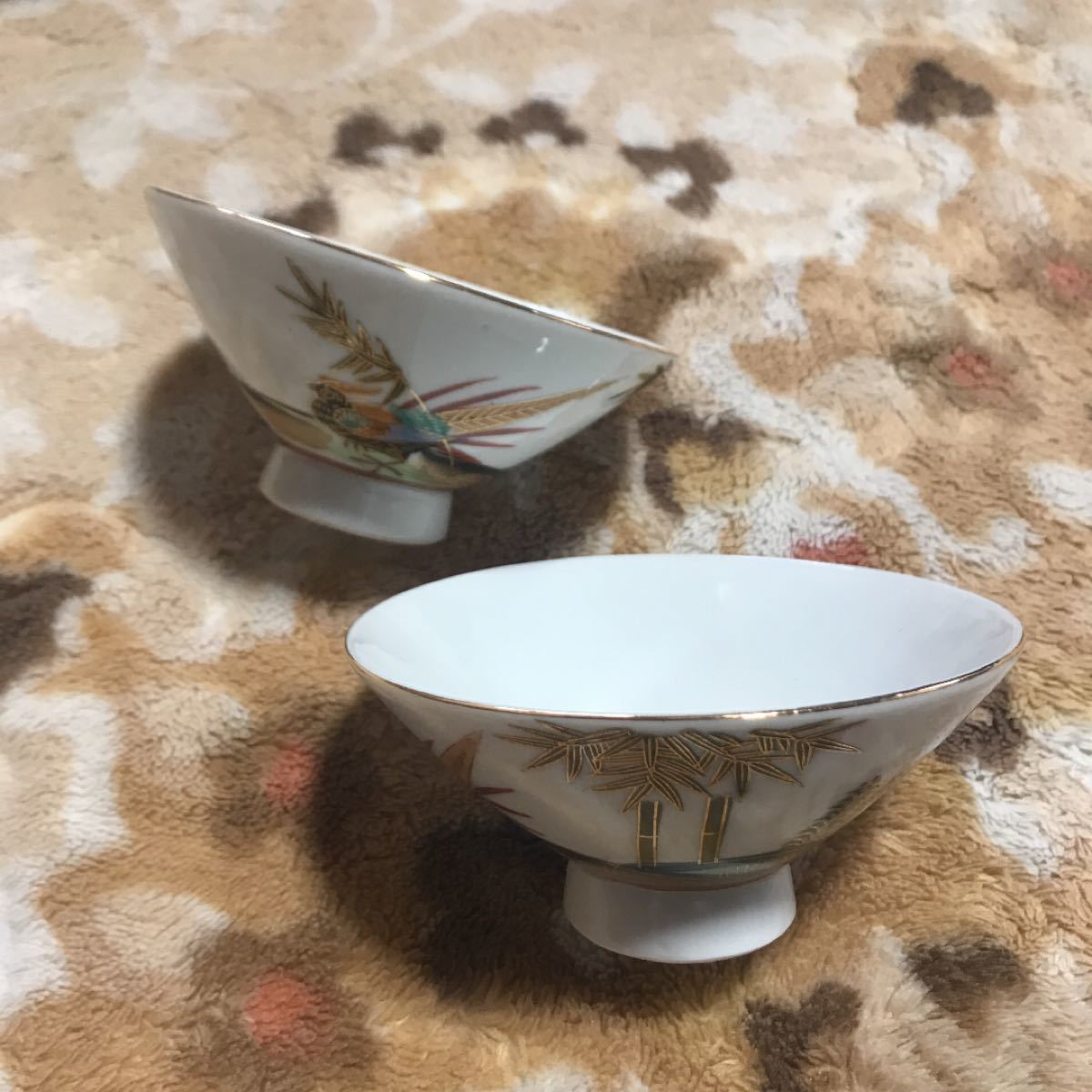 九谷焼　茶碗　二枚セット　未使用品