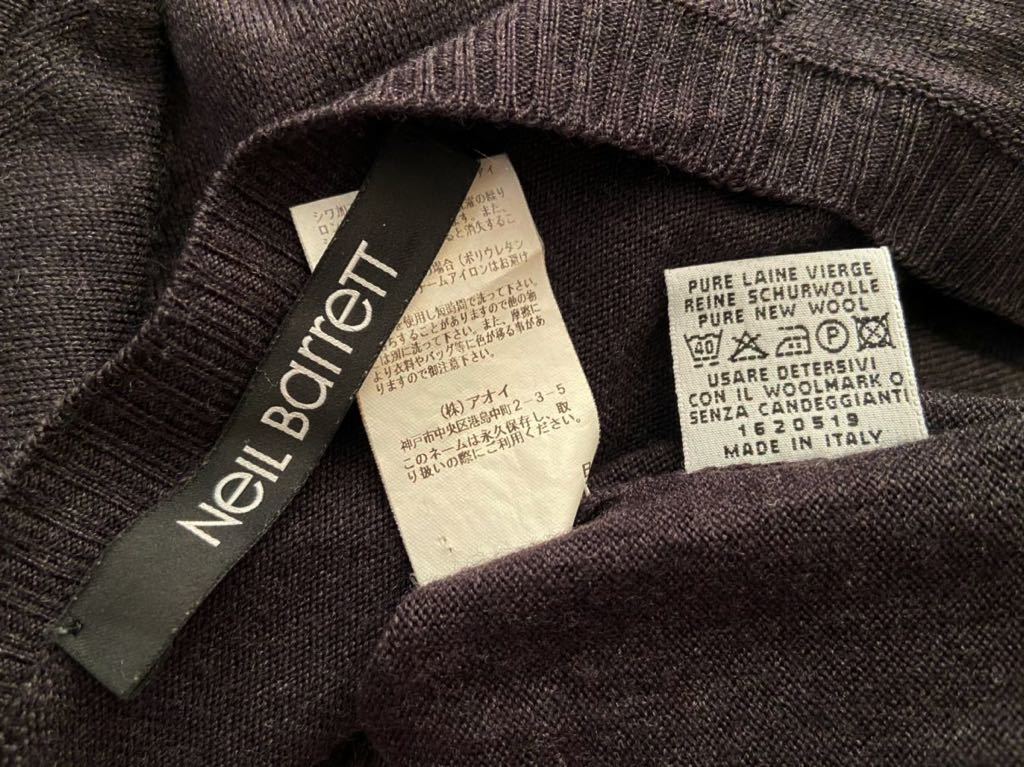NeIL BarreTT sizeS イタリア製ウールセーター ニールバレット ダークブラウン_画像4
