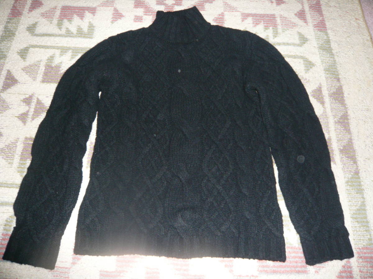 珍しい 新品☆KENJI ITO Ｍ 黒 編み込みセーター コムサコレクション
