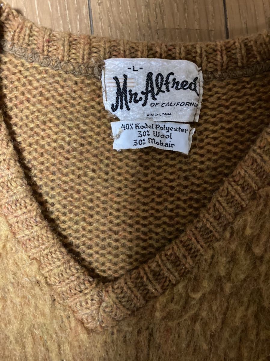 USA made Mr.Alfredmo hair knitted L yellow gold Vintage mustard NIRVANA Cart ko bar n