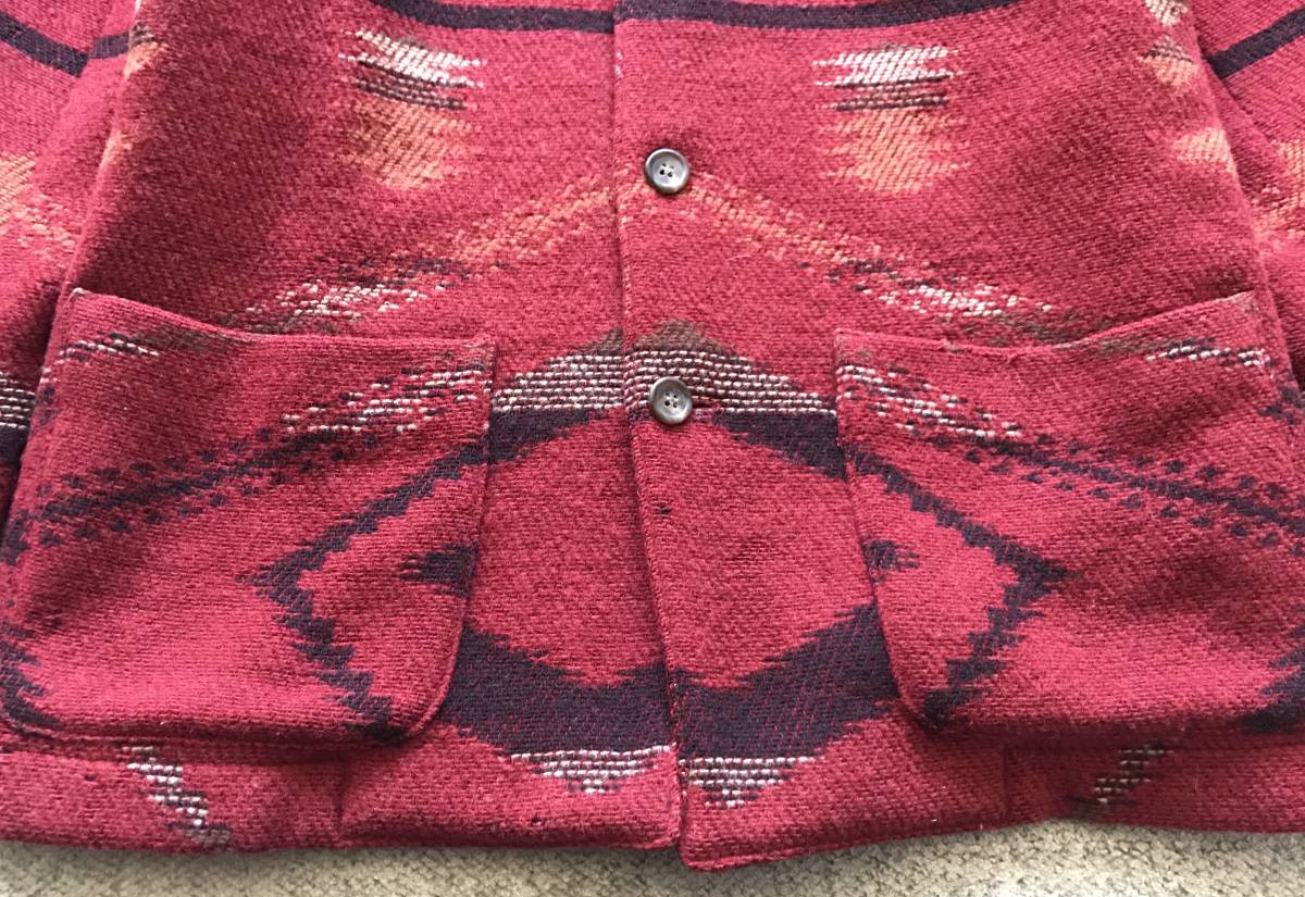 圧巻のデザイン US製 90's vintage RALPH LAUREN COUNTRY ラルフローレンカントリー ネイティブ柄 ラグジャケット 4