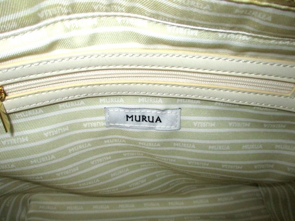 MURUA/m Roo a*2way handbag ivory diagonal ..W30cm