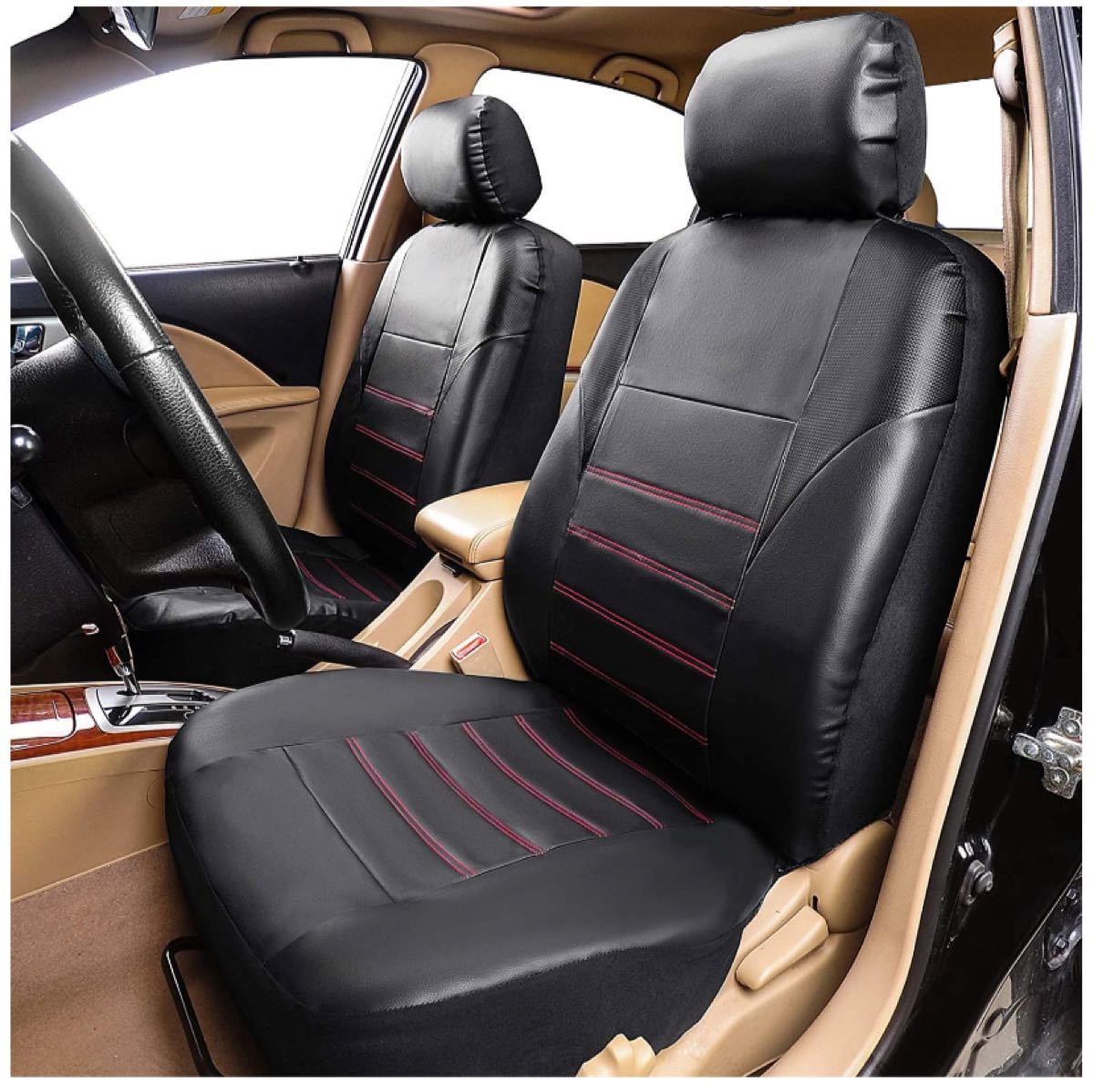 Paypayフリマ 車 シートカバー 汎用 赤 黒 普通車 トラック バン Suv 2個セット Paypayフリマ 車 シートカバー 汎用 赤 黒 普通車 トラック バン Suv 2個セット