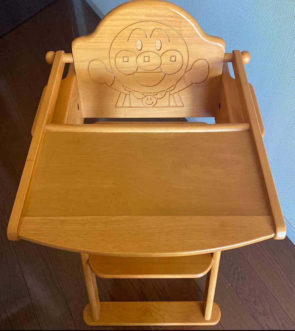 アンパンマン ベビーチェア 木製ハイチェアー 椅子（¥10,000）