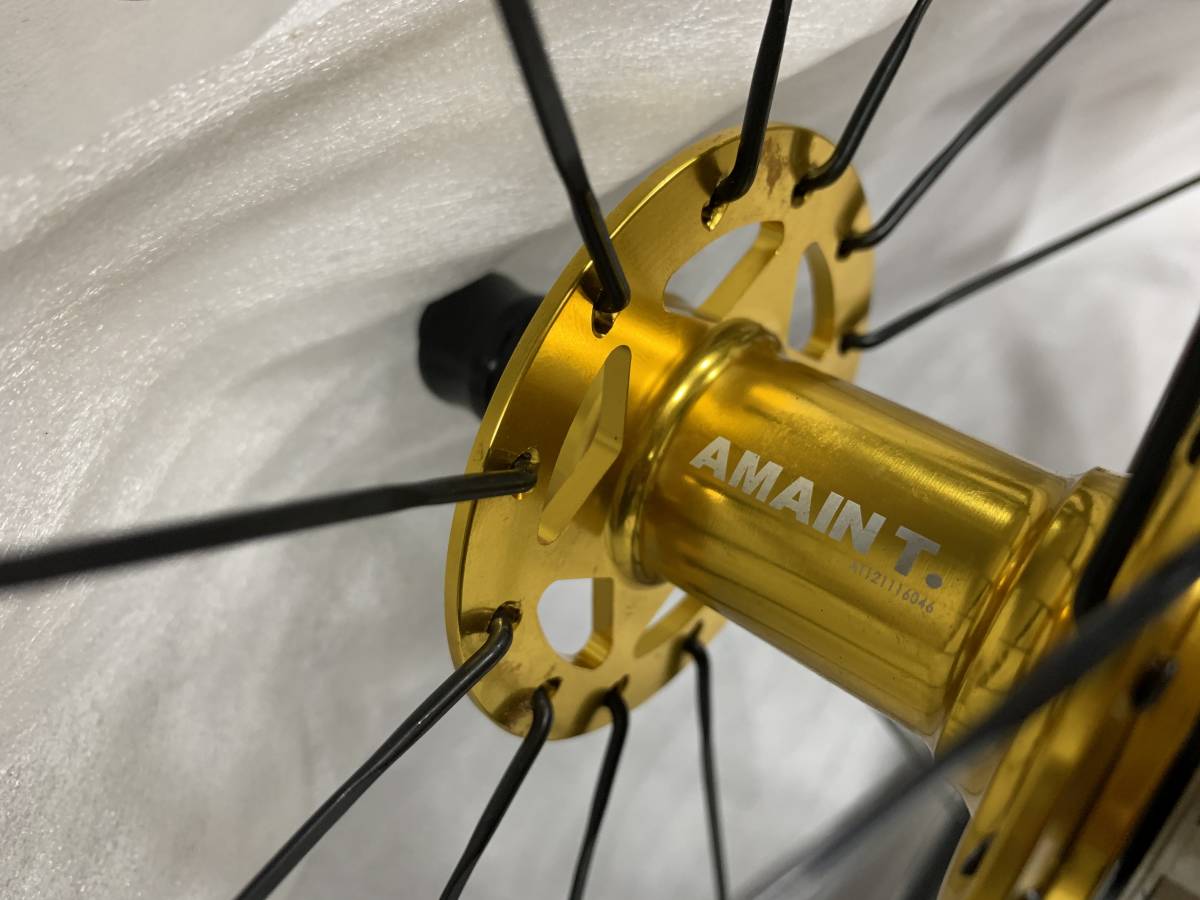新品 AMAINT C4 カーボンホイール 20インチ 406用 F100 R130 リム高40mm_画像5