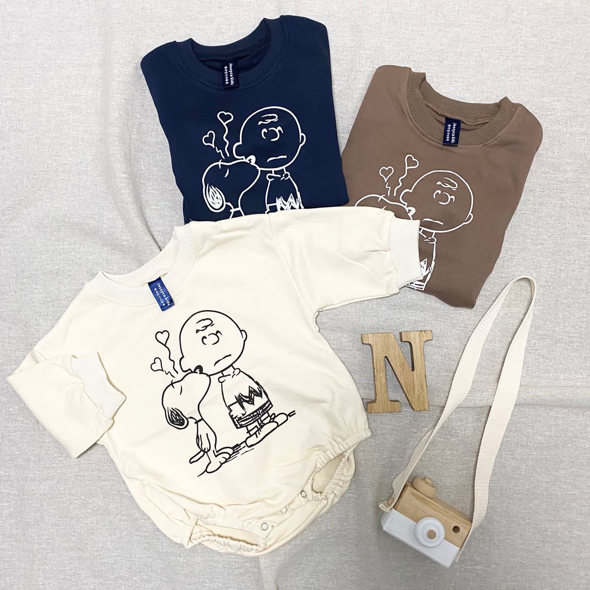 Paypayフリマ 韓国子供服 スヌーピー ロンパース トレーナー ブラウン90cm Paypayフリマ 韓国子供服 スヌーピー ロンパース トレーナー ブラウン90cm