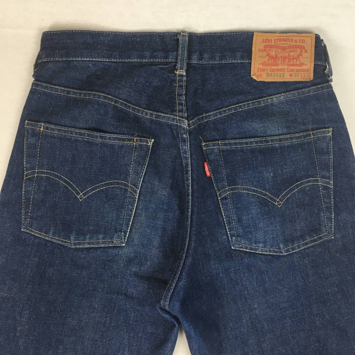 【90s】LEVI'S リーバイス 503BXX BIG'E' 日本製 91年 デニム ジーンズ W31 L33 隠しリベット 赤耳 セルビッチ ボタンフライ 紙パッチの画像4