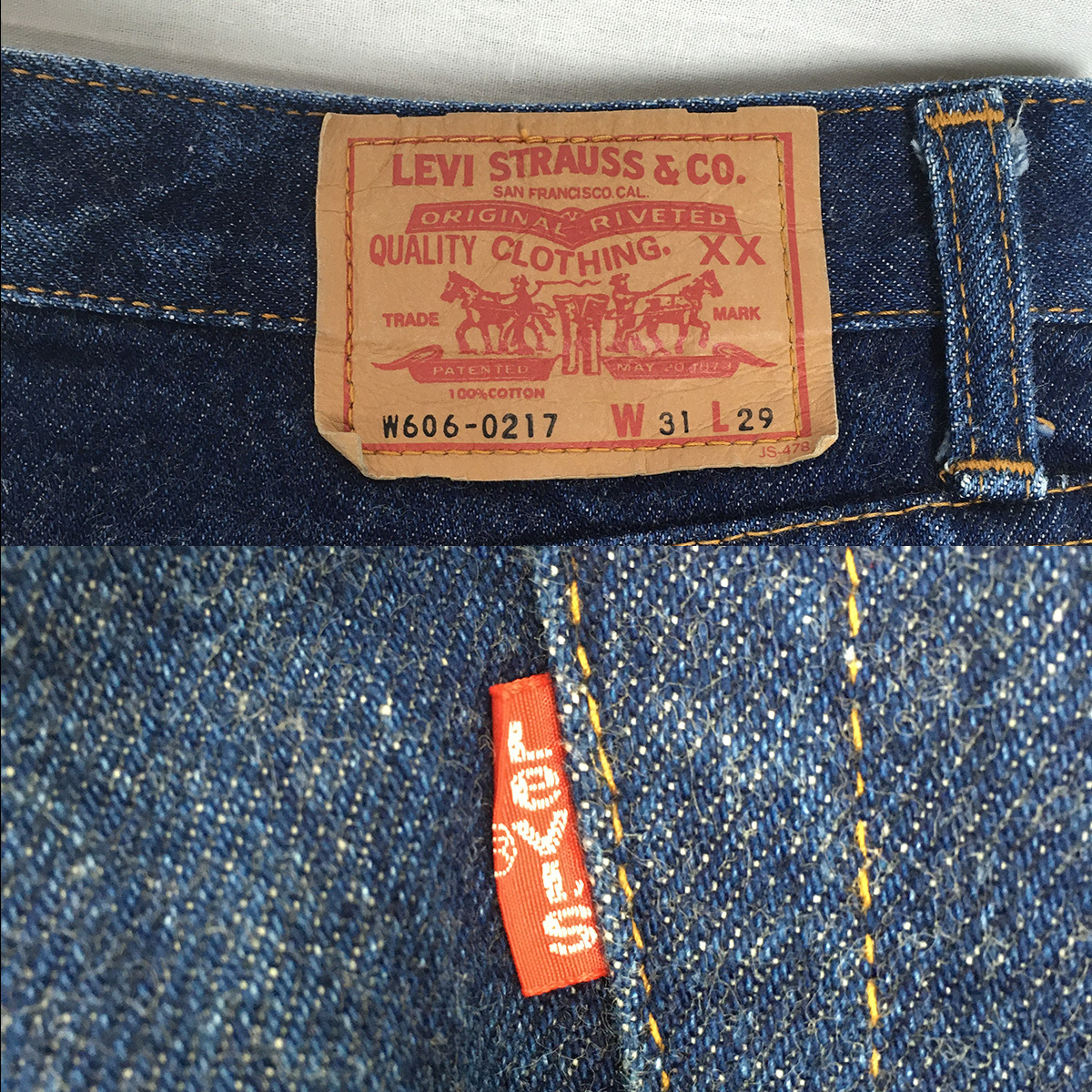[90s]Levi\'s Levi's W606-0217 W606-0231 made in Japan 91 year Denim jeans high waist slim tapered W31 L29 13 number Zip fly 