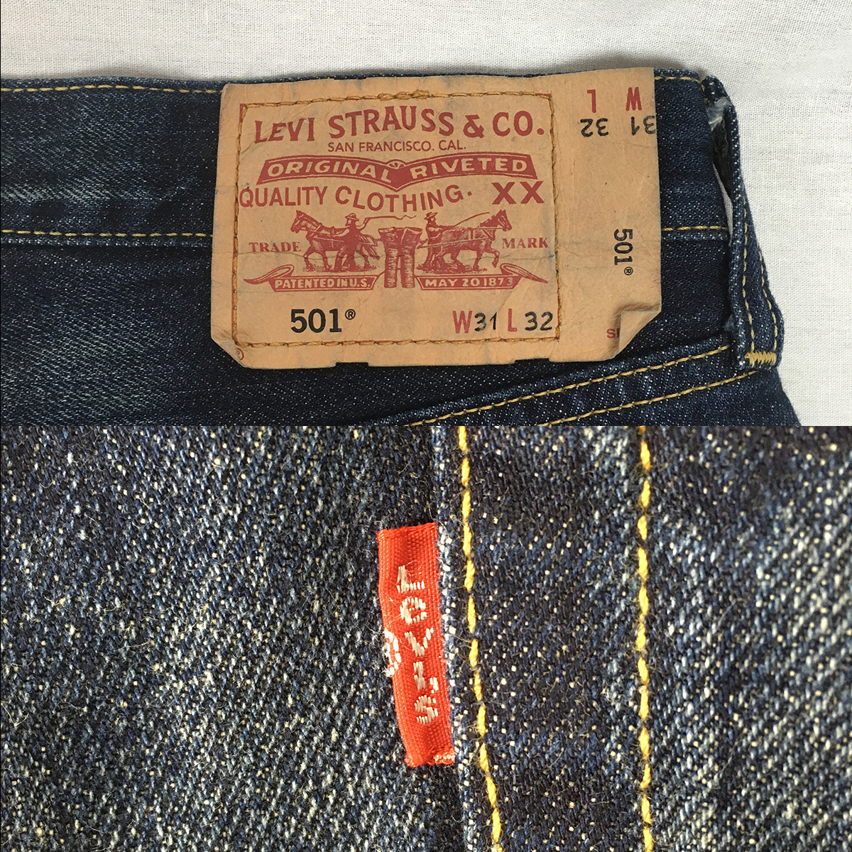 Levi's リーバイス 501 03501-00 レギュラー ストレート 06年 デニム パンツ ジーンズ W31 L32 ボタンフライ ユーズド加工_画像8