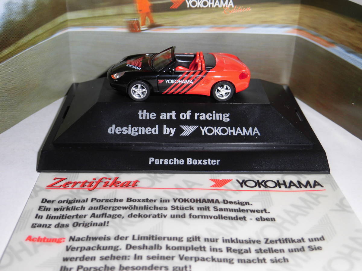 S=1/87☆YOKOHAMA特注herpa製 PORSCHE Boxster ポルシェボクスター(986/the art of racing designed by YOKOHAMA)限定希少・未使用・新品！_画像3