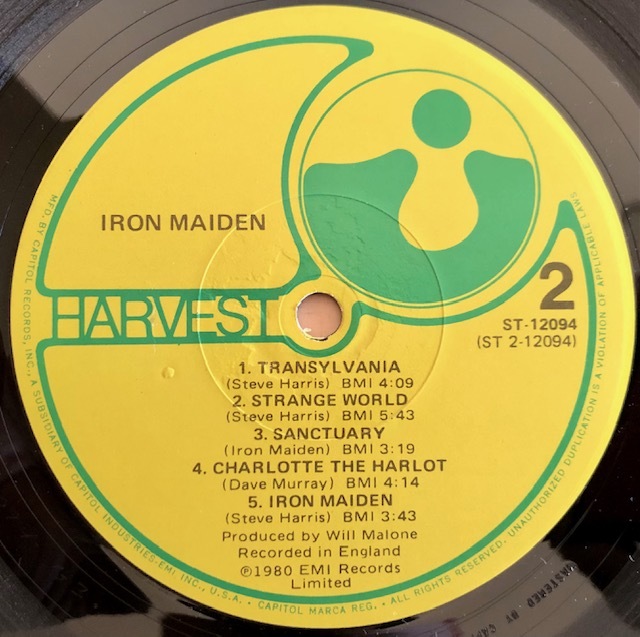 LP#HR/HM/IRON MAIDEN/S.T./HARVEST ST-12094/US record 80 year ORIG the first times rare is -ve -stroke record . beautiful goods / iron Maiden /HEAVY METAL/he vi metal 