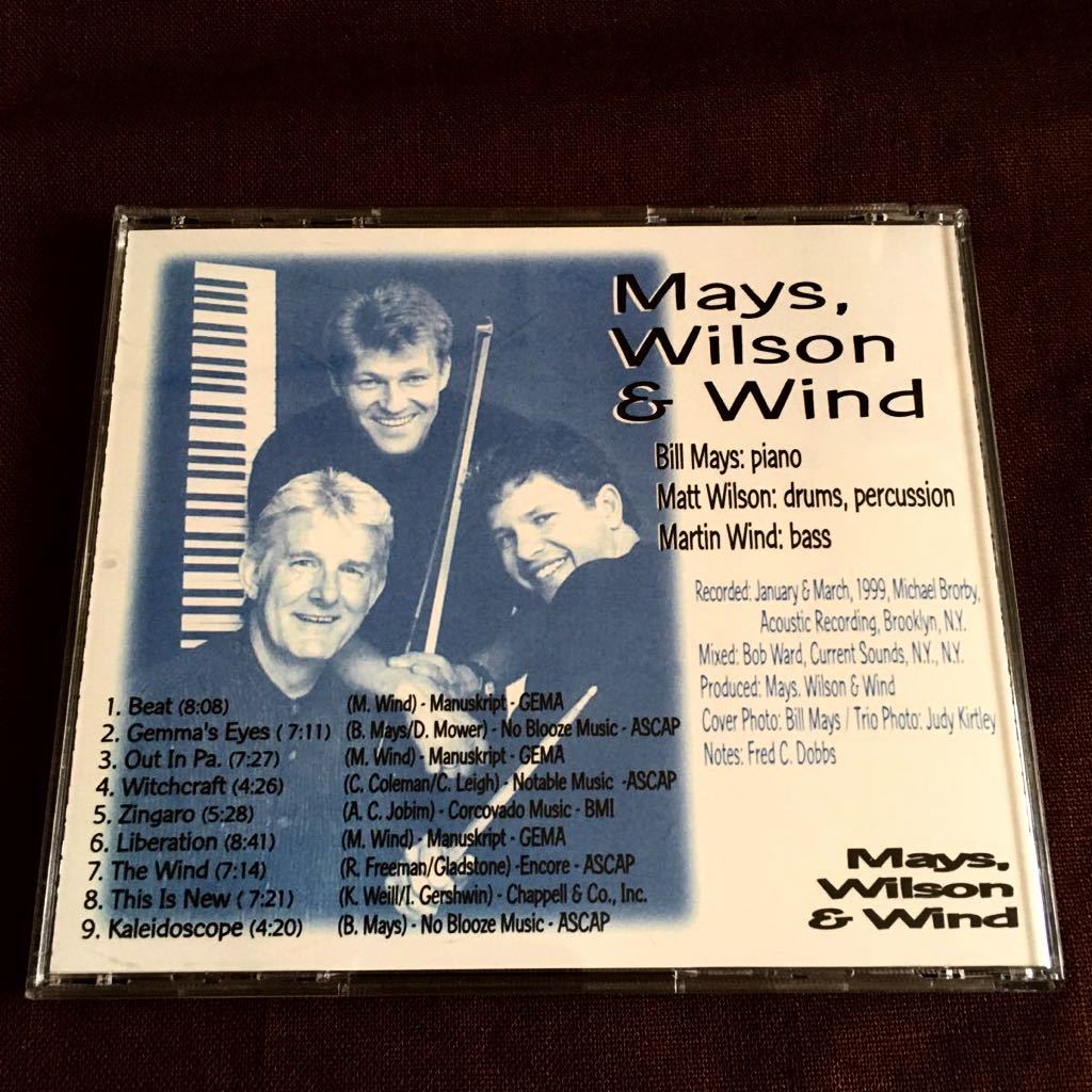 ビル・メイズ/ピアノ・トリオ/マット・ウィルソン/マーティン・ウインド/PIANO TRIO/西海岸ビバップ・ピアノ名手/ピアノ・ファン人気盤1999_画像4