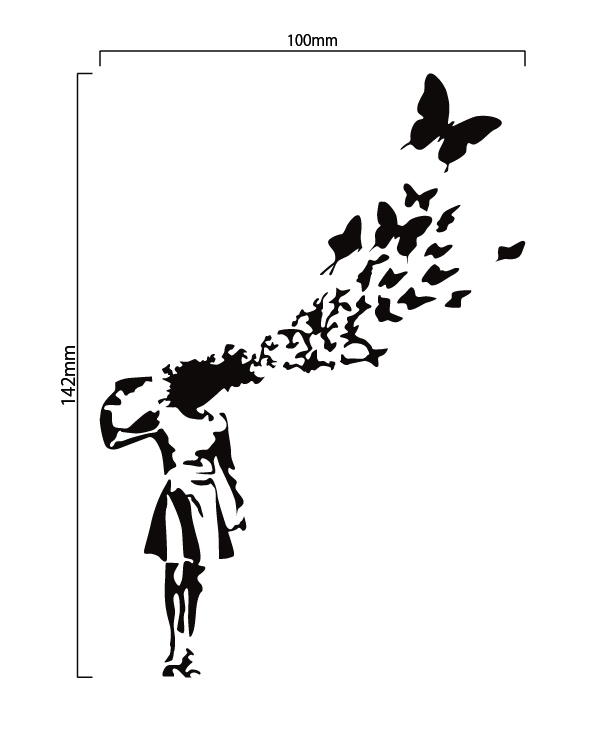 自作カッティングステッカー バンクシー Banksy 自殺蝶 Suicide Butterflies 10 14 2cm 特大サイズ 壁紙 サイズもご相談下さい C 563 日本代購代bid第一推介 Funbid